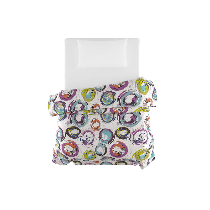 Trapunta Invernale Stampata in Microfibra 200gr Double Face Cerchi Astratti Varie Misure