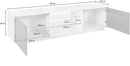 Mobile TV 2 Ante 180x41,4x46 cm Bloom Grigio Antracite Laccato Lucido