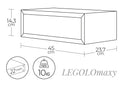 Mensola da Parete 1 Cassetto 45x13,4x23,7 cm in Fibra di Legno Lego Maxi Bianco
