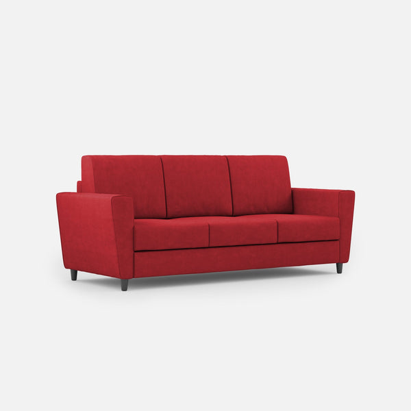 Divano 3 Posti 212x85x85 cm Yasel in Tessuto Rosso prezzo