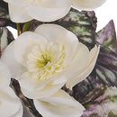 Set 6 Begonia Fiorita Artificiali Composta da 5 Fiori Altezza 28 cm 