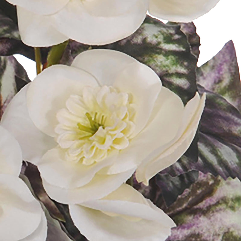 Set 6 Begonia Fiorita Artificiali Composta da 5 Fiori Altezza 28 cm 