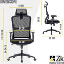 Sedia Direzionale da Ufficio 62x64x118/133 cm Ergonomica con Poggiabraccia Regolabili Nera