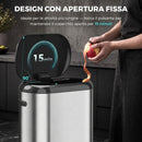 Pattumiera Automatica con Sensore a Infrarossi 50 L 45,7x24,5x61,4 cm Anti-Impronta con Chiusura Ammortizzata in Acciaio Inox Argento      