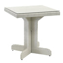 Tavolino da Giardino in Polyrattan Quadrato 70x70x75cm Adila Bianco Ghiaccio