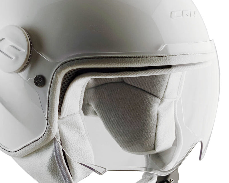 Casco Demi-Jet per Bambini Visiera Sagomata CGM Magic Mono 205A Bianco Varie Misure
