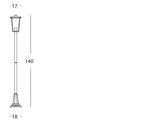 Lampada Palo Paletto per Giardino Colore Bianco e Oro per Esterno Linea White Livos