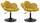 Set 2 Poltroncine da Soggiorno 69x55x69/81 cm in Schiuma Poliuretanica Fleur Nero-Senape