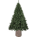 Base Supporto per Albero di Natale a Tronco 33x27x41 cm Universale con 3 Ganci in Resina Marrone      