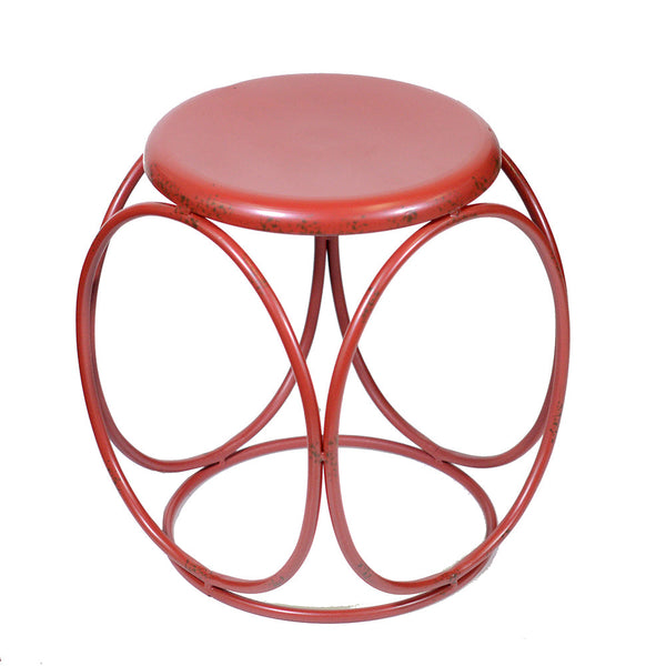 sconto Sgabello Tondo in Metallo Ø35x45cm Tiny Rosso