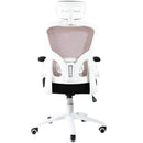 Sedia Direzionale da Ufficio 62x63x119/129 cm Ergonomica con Braccioli Pieghevoli Certificata EN1335 Bianca e Nera