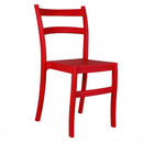 Set 4 Sedie da Giardino in Polipropilene Vandi Rosse