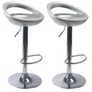 Set 2 Sgabelli con Alzata a Gas e Seduta Girevole in ABS Seattle Silver Lucido