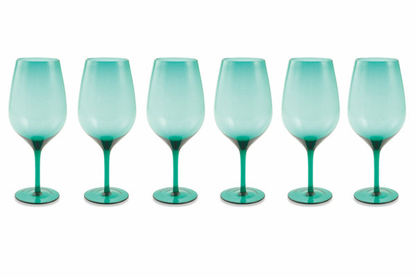 Set 6 Calici Ø7x25 cm in Vetro Villa d'Este Home Tivoli Happy Hour Verdi sconto