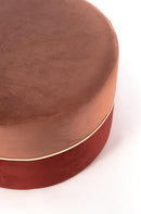 Pouf in Tessuto Vellutato Ø62 cm Rosa Antico e Bordeaux