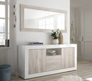 Mobile Buffet 2 Ante 2 Cassetti 184x42x86 cm in Legno TFT Lipari Bianco e Pino