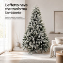 Albero di Natale Innevato Nebraska 210 cm Folto e Voluminoso con Effetto Neve Verde      