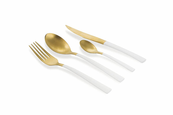 Servizio Set di Posate 24 Pezzi in Acciaio Villa d'Este Home Tivoli Inverse Oro/Bianco prezzo