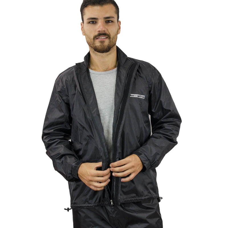 Set Antipioggia Mini Pantalone Giacca per Moto Scooter T.J. Marvin E66 Nero