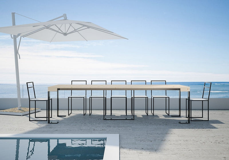 Consolle Allungabile da Esterno in Legno e Ferro H77x40x90/300cm Viola Abete Classica