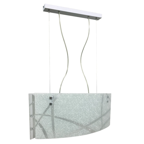Sospensione 2xE27 Montatura Bianco Vetro Lastra Diamantino Bianco E-Energy Cloe sconto