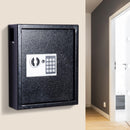 Cassetta Portachiavi di Sicurezza Professionale da Muro di 40 ganci Nero 30x36,5x10 cm 
