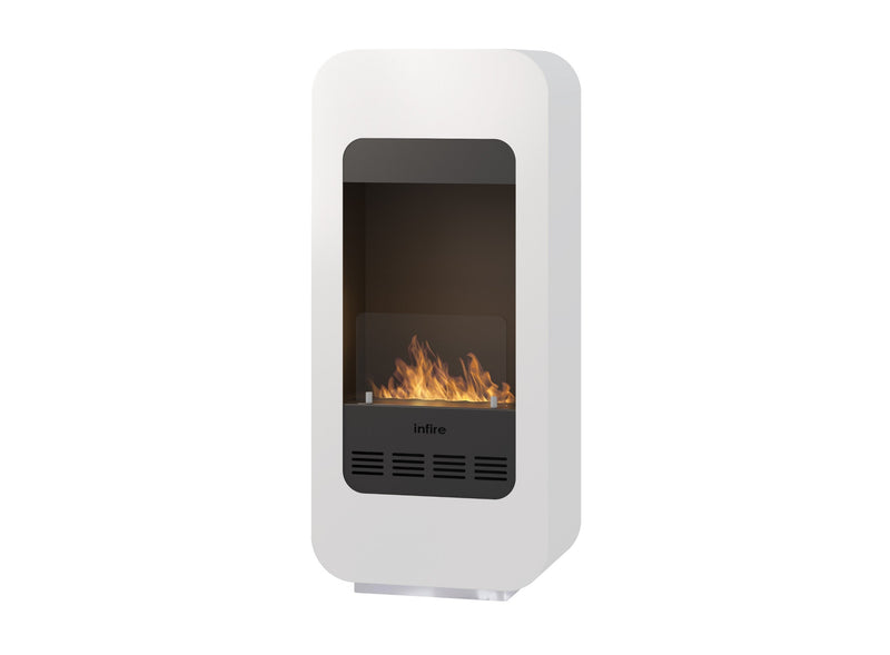 Camino a Bioetanolo da Pavimento 122,5x55 cm con Vetro Empire 2 Bianco