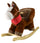 Cavallo a Dondolo per Bambini in Legno e Peluche Pony con Suoni