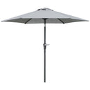 Ombrellone da Giardino Inclinabile con Apertura a Manovella e 6 Stecche 2,3x2m  Grigio