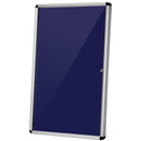 Bacheca Porta Avvisi 90x60x4,5 cm con Serratura in Alluminio  Blu