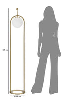 Lampada da Terra Glamy Arc Ø28x168 cm in Ferro e Vetro Oro e Bianco      