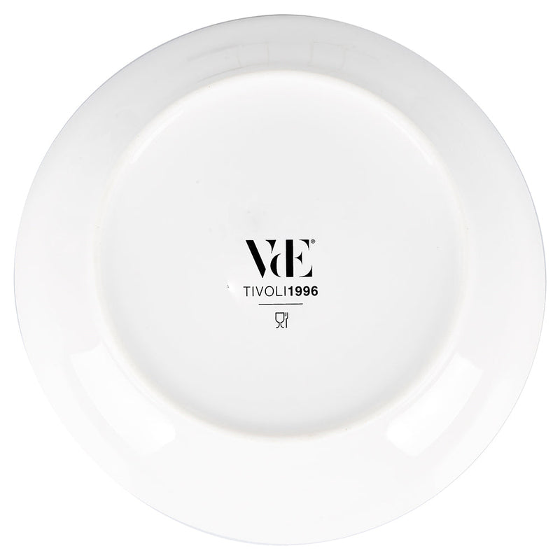 Set 6 Piatti Piani Ø26,5x3 cm  in Porcellana e Gres VdE Tivoli 1996 Rose Baroque