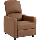 Poltrona Relax Reclinabile Manuale 155° 69x91x100 cm con Poggiapiedi in Pelle PU Marrone Scuro      