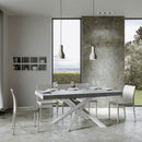 Tavolo Allungabile 200-460x90x77 cm Volantis Cemento Telaio Bianco 