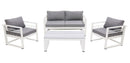 Set Salotto da Giardino Divano 2 Posti 2 Poltrone e Tavolino Leros