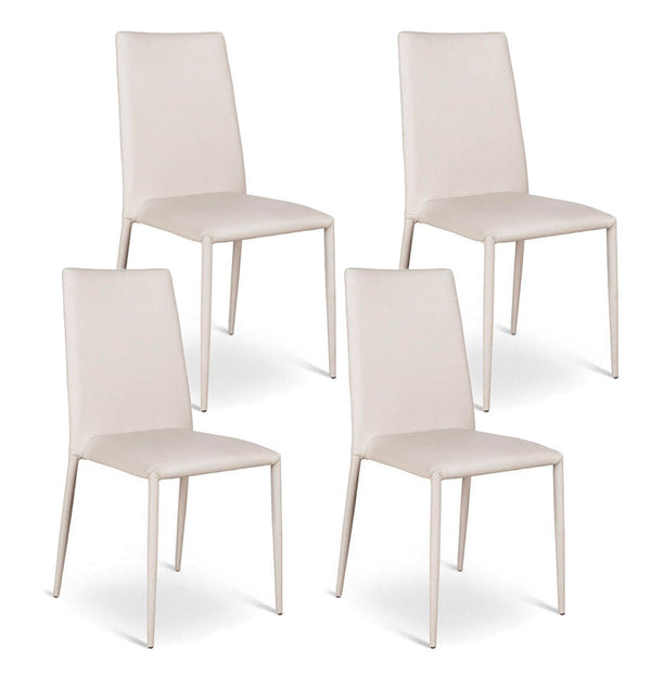 Set 4 Sedie 40x42xH96 cm in Similpelle Cleo Grigio Chiaro prezzo