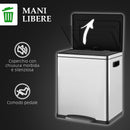 Pattumiera a Pedale 2 Sezioni 15L 40x34,8x47,5 cm in Acciaio Inox e PP  