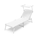 Lettino Prendisole da Spiaggia in Textilene con Parasole Taddei Sanremo T Bianco