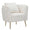 Poltrona Bucarest Crema 76x74x73 cm Legno e Spugna e Tessuto e Metallo Crema e Oro