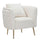 Poltrona Bucarest Crema 76x74x73 cm Legno e Spugna e Tessuto e Metallo Crema e Oro