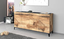 Credenza 3 Ante + 3 Cassetti 160x40x82 cm Sunrise Acero Pereira e Ardesia