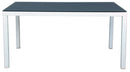 Tavolo Rettangolare da Giardino 150x90cm in Alluminio Vorghini Falconara Bianco e Grigio