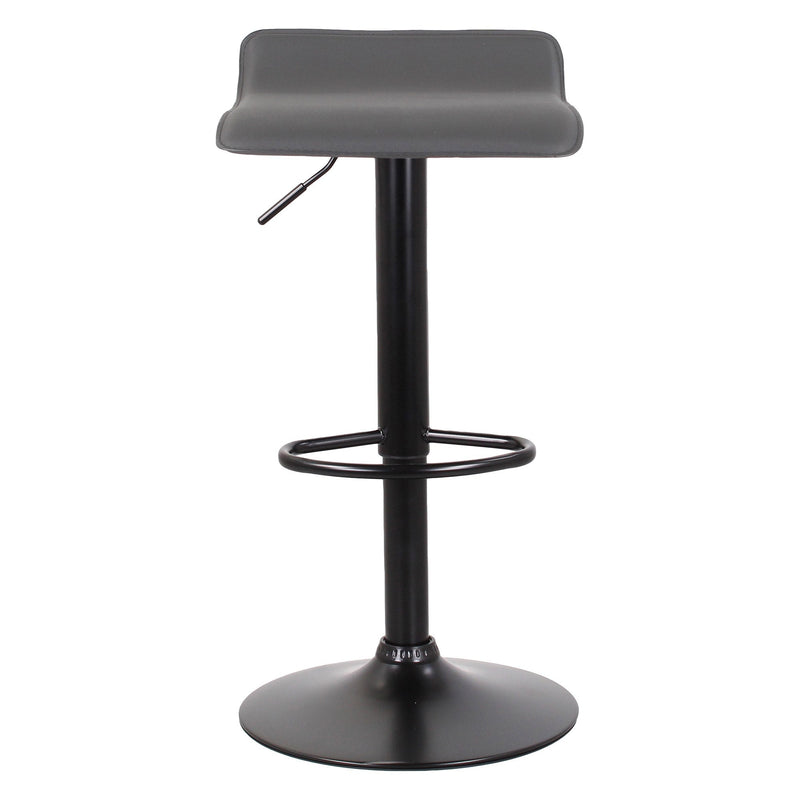 Set 2 Sgabelli 38x40x54/74 cm in Ecopelle con Base Nera Grigio