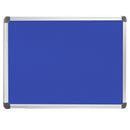 Lavagna con Fondo in Sughero e Panno Blu 60x45 cm in Alluminio Silver