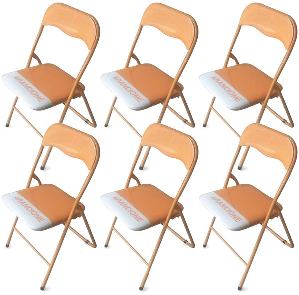 prezzo Set 6 Sedie Pieghevoli in Metallo Soriani Arancione