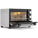 Forno Elettrico 1500 W 28 L 48,5x38x31 cm con Temperatura Regolabile Max 230° Timer 60 min Griglia e Teglia Argento      