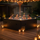 Piscina Spa Vasca Semi-Rigida 180x180x70 cm 6 Posti Riscaldamento Integrato Struttura in Schiuma NetSpa Celestia Nero Carbone