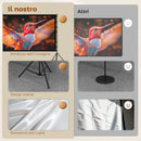 Telo per Proiettore 120" 16:9 HD 4K-8K Angolo di Visione 160° con Treppiedi Pieghevoli Bianco      