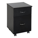 Cassettiera a Rotelle da Ufficio Salvaspazio in Legno Nero 41x39x58 cm 