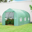 Serra a Tunnel Anti-UV 4x2x2 m con 6 Finestre a Rete e Ingresso Arrotolabile in Metallo e PE Verde      
